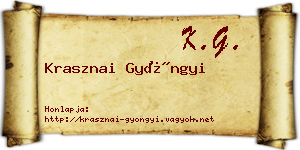 Krasznai Gyöngyi névjegykártya
