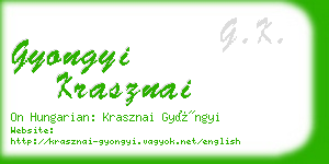 gyongyi krasznai business card